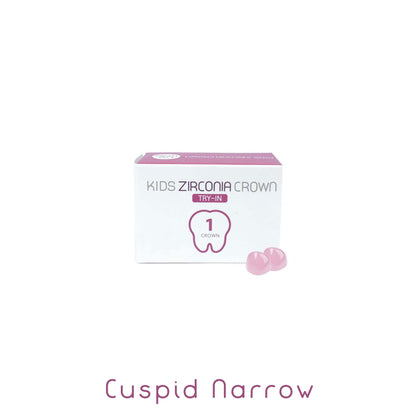 Zirconia, Children's Crown, TRY-INN, CUSPID-NARROW, Refill, 2 pieces per box